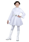 Star Wars Princess Leia Official Youth Halloween Costume - White Dress With Belt And Wig
