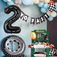Race Car Number 2 Balloons,40 Inch Racing Car 2 Birthday Balloons Two Fast Balloon Race Track Black 2 Balloon Number For Cars Theme Birthday Party