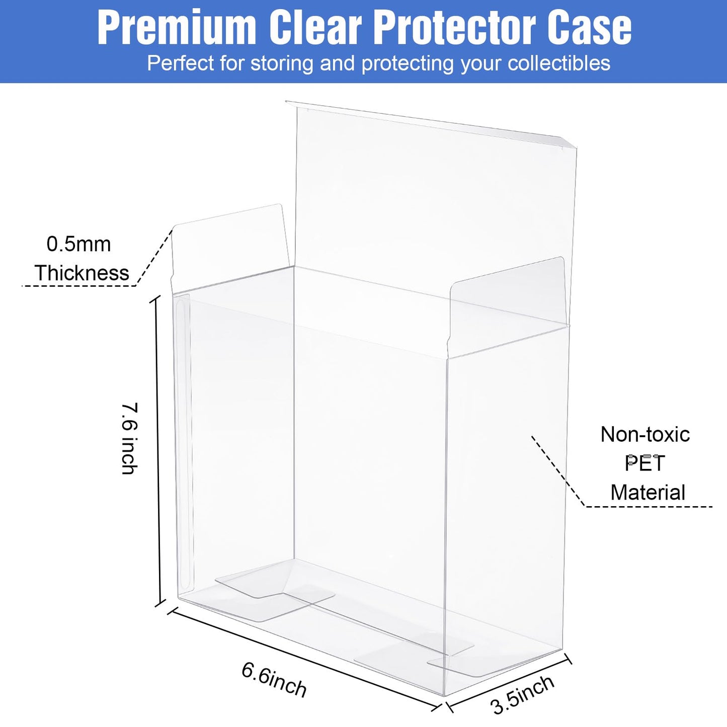 Yexiya 24 Pack Display Case Compatible with ETB advanced Trainer Box Protector Case  PET Plastic Cases 7.6 x 6.6 x 3.5 Inch 0.50mm Thick Clear Display Box for Collectors Gift Cards