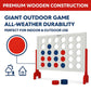 Bolaball Giant Wooden 4-In-A-Row Game - 4Ft Jumbo Connect Game For Kids & Adults, Indoor & Outdoor Fun, Durable Design For Famil