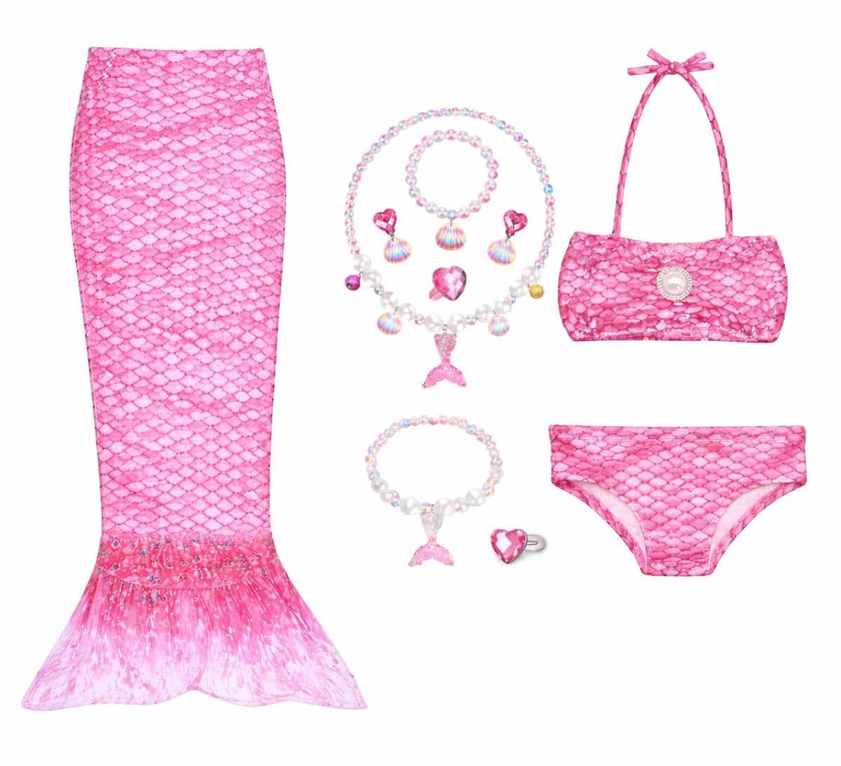 FancyDressWale Girls Fancy Dress Costume Set with Skirt, Top, Bottom & Accessories | Kids Party & Role Play Outfit (Pink, 68 Ye