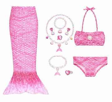 FancyDressWale Girls Fancy Dress Costume Set with Skirt, Top, Bottom & Accessories | Kids Party & Role Play Outfit (Pink, 68 Ye