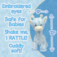 Ebba Loppy Giraffe Plush Stuffed Animal With Rattle For Baby (Blue)