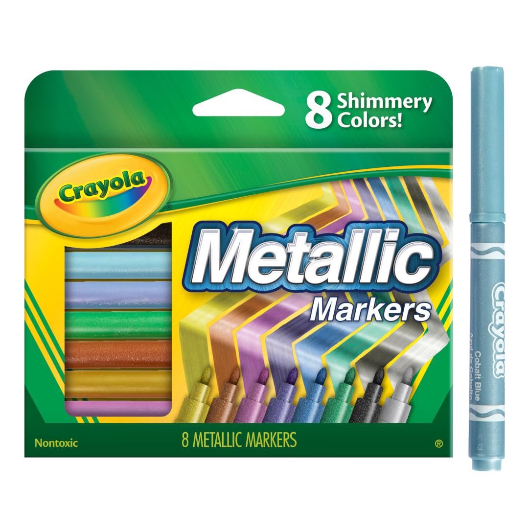 Crayola Metallic Markers, Art Supplies, 8 Count, Colors May Vary