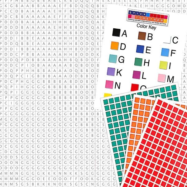 Llama Mosaic Sticker Art Kit for Kids and Adults, Large Sticker by Number/Letter Poster 36 x 40 with 3,996 Stickers, Paint by St
