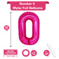 40 Inch Giant Hot Pink Number 0 Balloon, Helium Mylar Foil Number Balloons For Birthday Party, 0 Balloon Birthday Decorations Fo