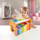 Hape Pound & Tap Bench With Slide Out Xylophone - Award Winning Durable Wooden Musical Pounding Toy For Toddlers