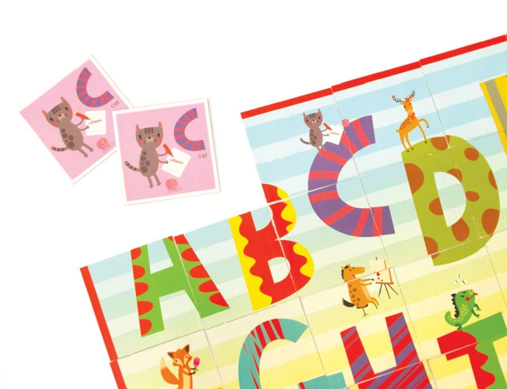 Playhouse Match It Up! Animals Preschool Alphabet Matching & Puzzle Card Game For Kids