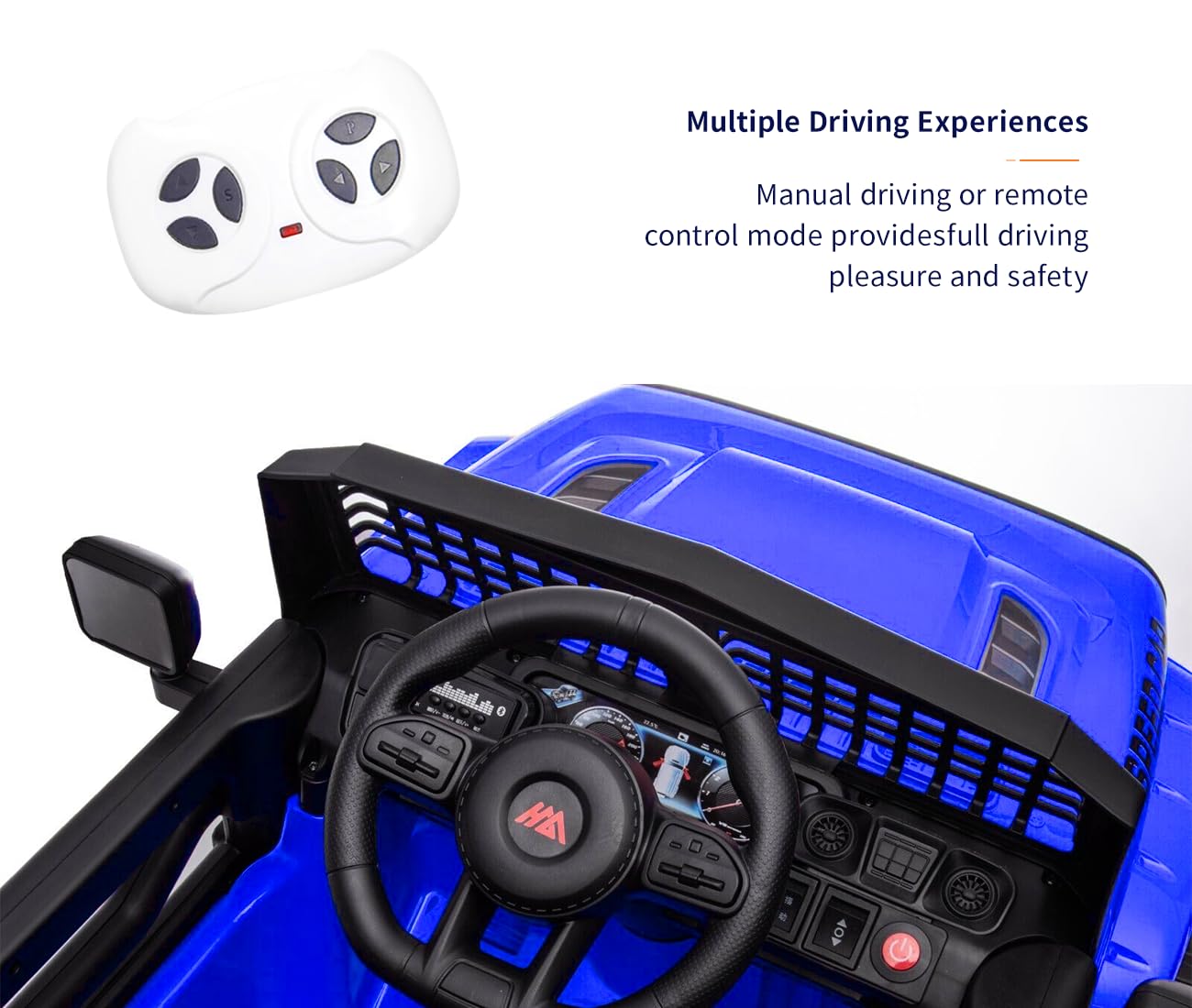 12V Ride On Car, Electric Cars for Kids Car, Ride on Toys w/3 Speeds Adjustable Equipped with Music, Parent Remote Control, Spri