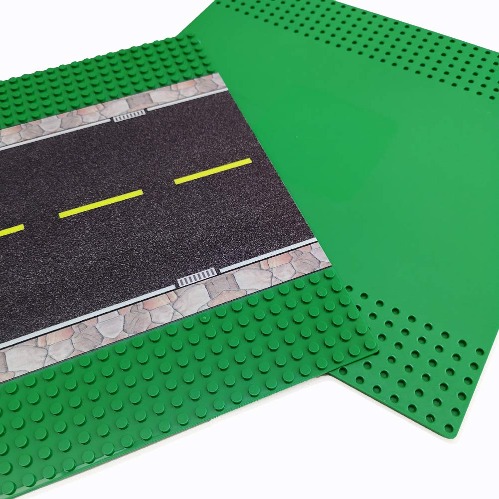 Taken All Road Baseplates 10' X 10' - Building Block City Town Straight Road Base Plate Tight Fit With Major Brands (2 Pack Road Baseplate)