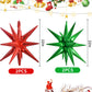 TONIFUL 4 Pcs 22inch 4D Red Green Explosion Star Mylar Balloons 14Point Star Balloons for Party Decorations Backdrop Christmas,N