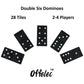 Offelec Wooden 28 Tiles Games Double 6 Dominoes Set Double Six Dominos For Kids Adults And Family Games Night Classic Black Domi