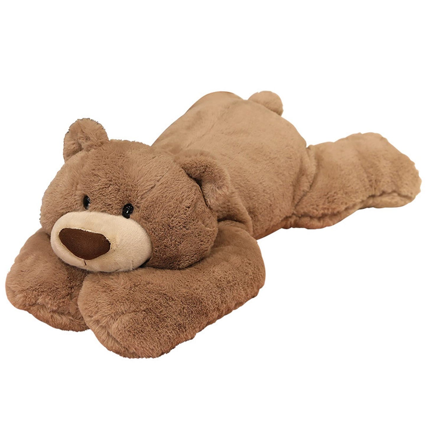 Hronsa Weighted Bear Stuffed Animal Toy, Brown Plush Pillow, 11.8in Cotton for Adults, Boys & Girls