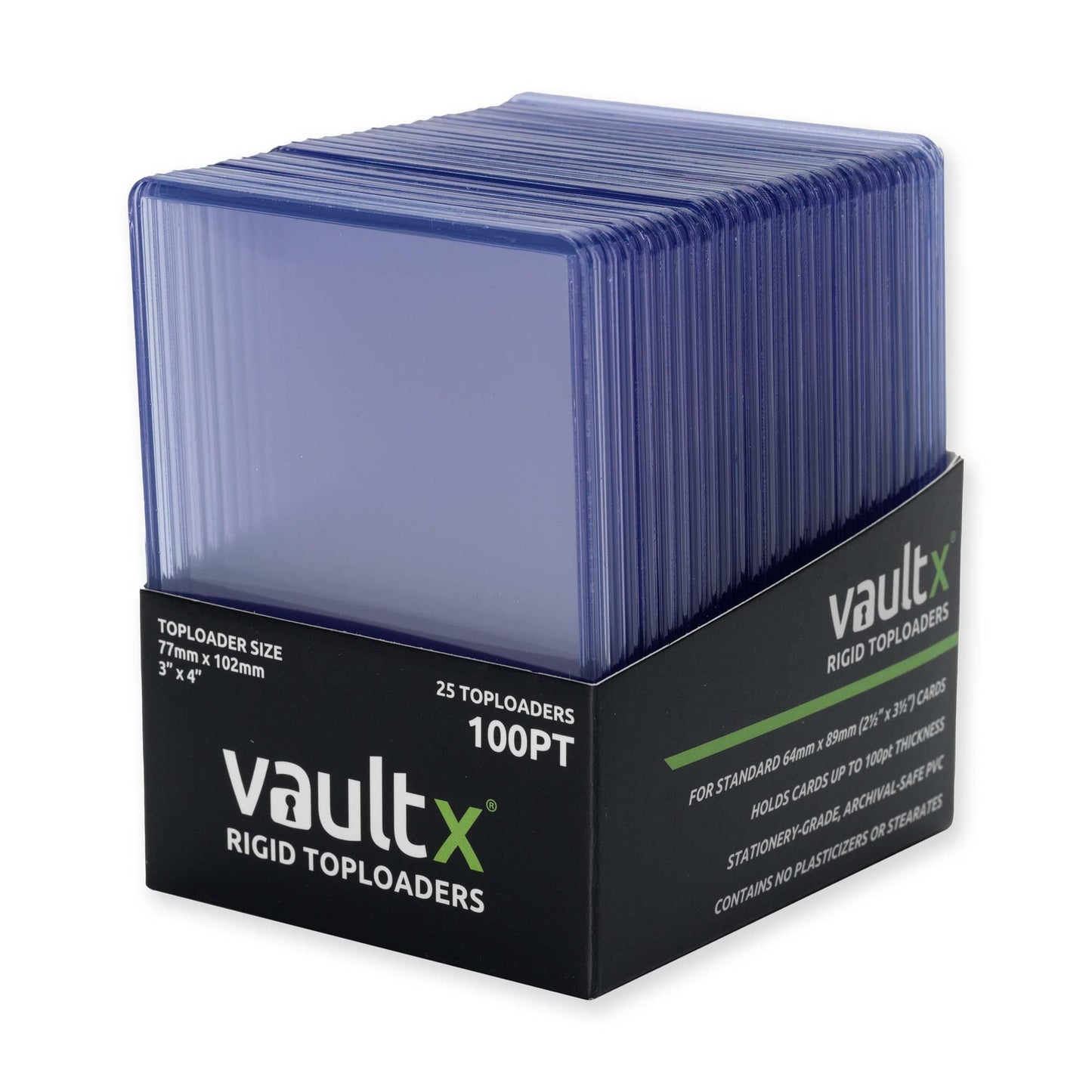 Vault X Toploaders 100Pt, Trading Cards, Premium Extra Thick, 3 X 4 Seamless Rigid Card Holders, Hard Sleeves, Clear Protection