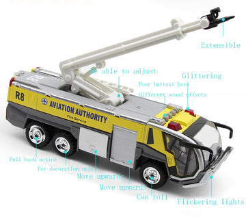 Ailejia Airport Fire Trucks for Boys, Fire Engine Toys Diecast Fire Truck Engine Pullback Friction Toy Engineering Vehicle fire