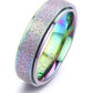 DURSI Spinner Ring for Women Mood Ring for Kids Fashion Stainless Steel Fidget Ring for Anxiety Sand Blast Finish (Chameleon 6mm