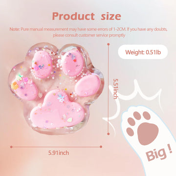 Taba Giant Paw Squishy For Kids Adults, Big Furry Cat Paw Squishy Toys For Stress Relief, Super Soft Squeeze Fidget Toys (Clear&