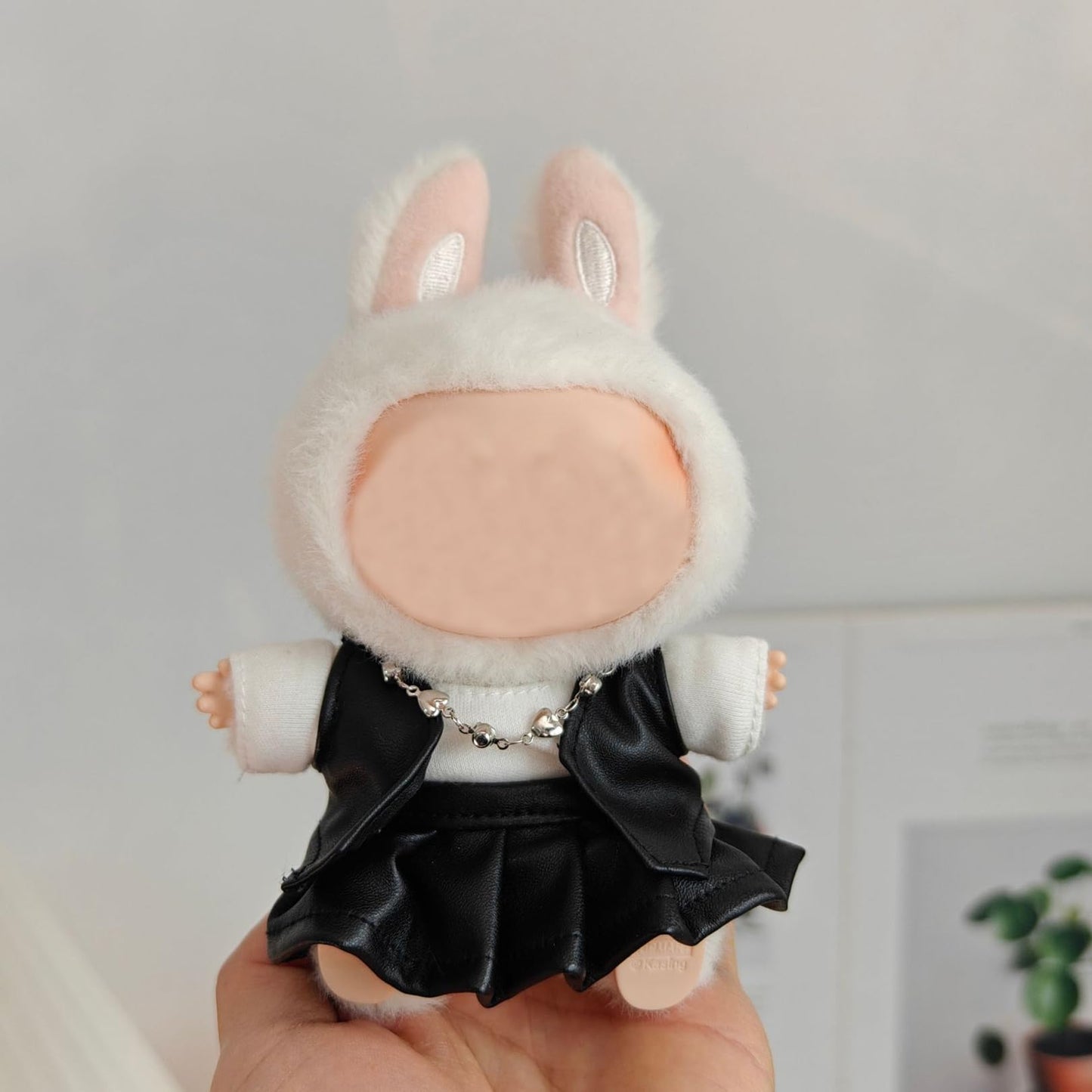 Mrwtesio Doll Clothes for Lububu  enhanced 8-Piece Lububu Outfits Set  7 Inch Lububu Clothing Accessories (No Doll) (Black C)