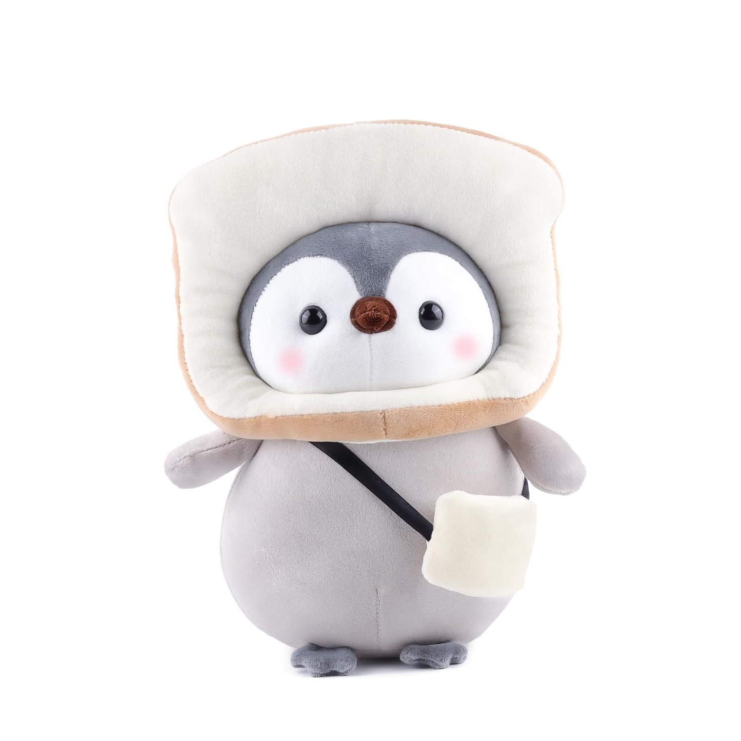 Anboor 9.8'' Toast Penguin Stuffed Animal, Cute Penguin Soft Plush Toy With Bread Outfit, Stuffed Penguin Plushies Animals Toys
