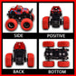Monster Trucks for Boys, 4 Pack Pull Back Vehicles Cars for Toddlers, 360 Rotation 4 Wheels Drive Durable Friction Cars Powered