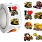 500 Pieces(8 Patterns)Heavy Truck Engineering Vehicle Stickers Colorful Fashion Graffiti Rolls Self Adhesive Seals For Kids Girl