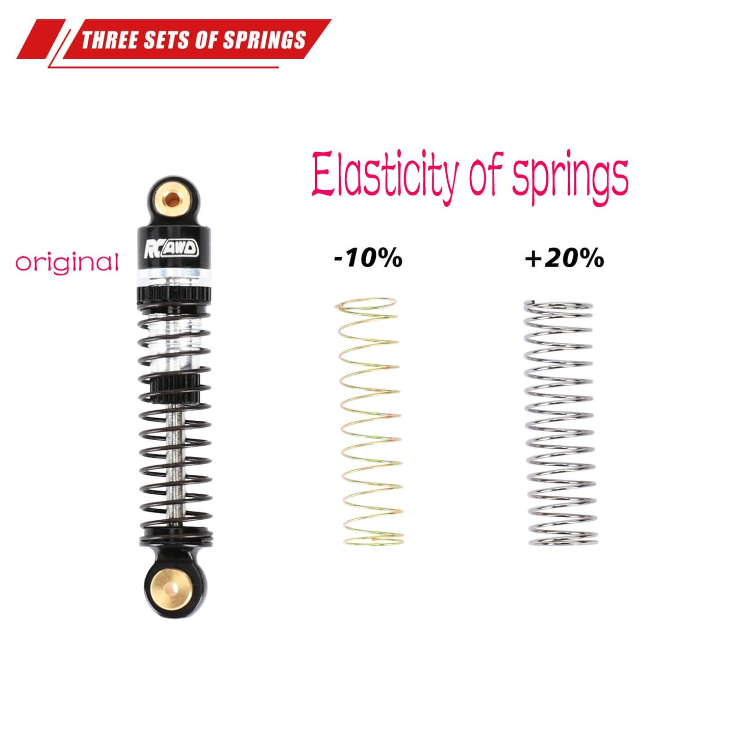 Rcawd 47Mm Scx24 Shocks Oil Type & Body Cilps For Axial 1/24 Scx24 Ax24 Front Rear Shock Series Upgrades Parts Silver