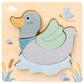 ATORSE Wooden Animal Puzzle Building Block Jigsaw Educational Toys PreSchool Gift Duckling