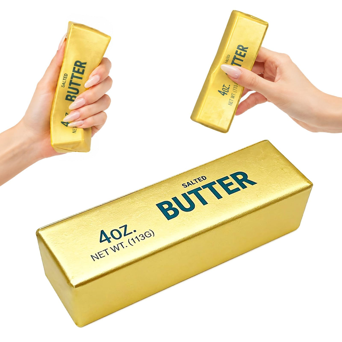 Golden Butter Squishy, Soft Slow Rising Squeeze Butter Squishy, Realistic Texture Sensory Play Fidget Toy, Fun Desk Toy for Kids