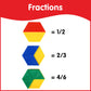 Edxeducation Plastic Pattern Blocks - Set Of 250 - Early Geometry Skills - Math Manipulative For Shape Recognition, Symmetry, Pa