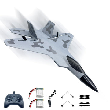 crohorizon F22 RC Fighter Jet Plane,Remote Control Airplane for Kids Over 12 with 2 Batteries,Foam RC Glider Plane Toys for Boys