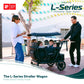 WONDERFOLD L4 Quad Stroller Wagon - 4 Seater, Collapsible, Adjustable UPF50+ Canopy, Gray, Model L4-GRY