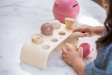 PlanToys Ice Cream Cone Pretend Play Food Set (3486) | Sustainably Made from Rubberwood and Non-Toxic Paints and Dyes