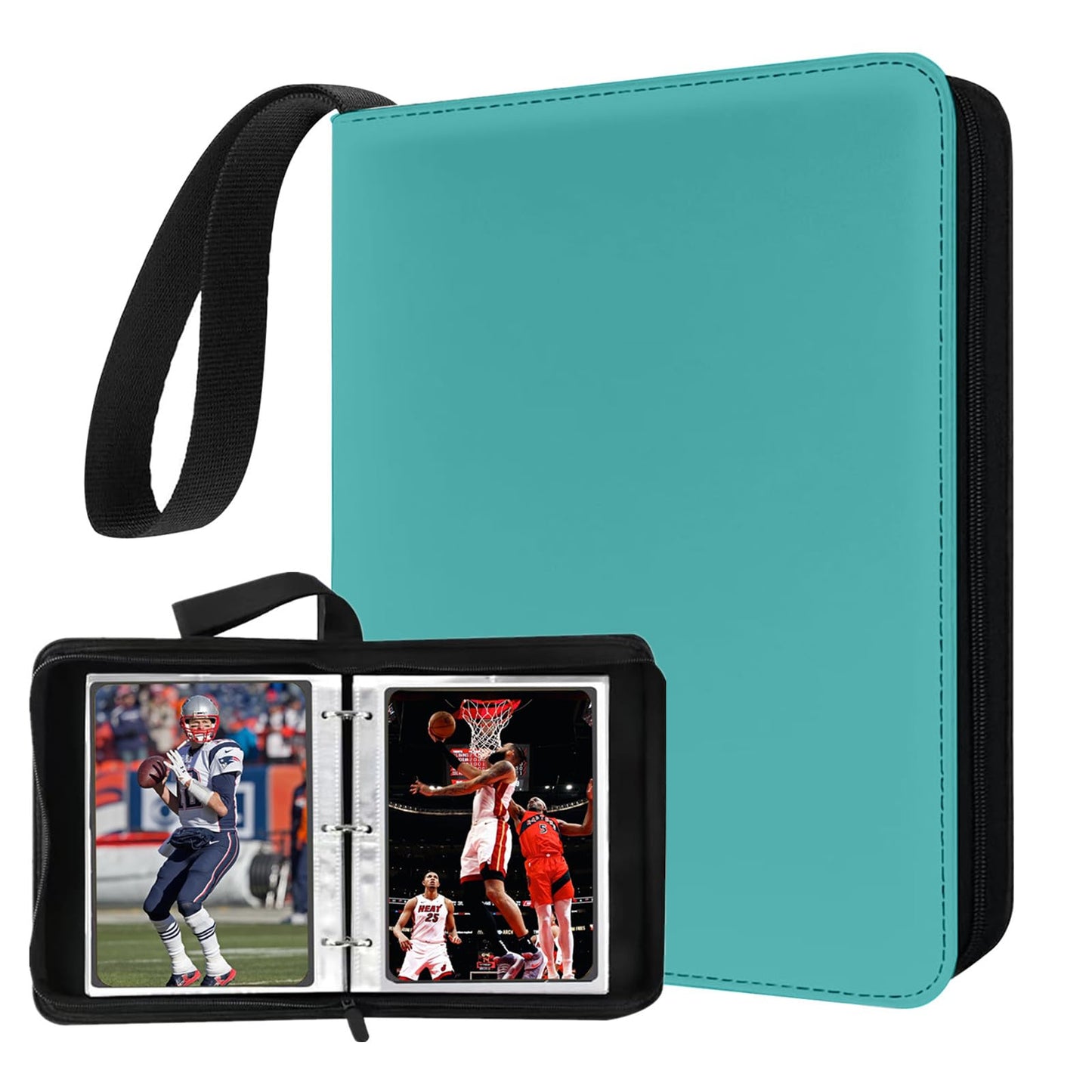 Mini Card Binder  1-Pocket Super Lightweight Zipper Binder Holds 80+ Trading Cards  Small Cards Binder for TCG  MTG  Sports & Game Cards  Portable Gift for Girls & Collectors (Sky blue)