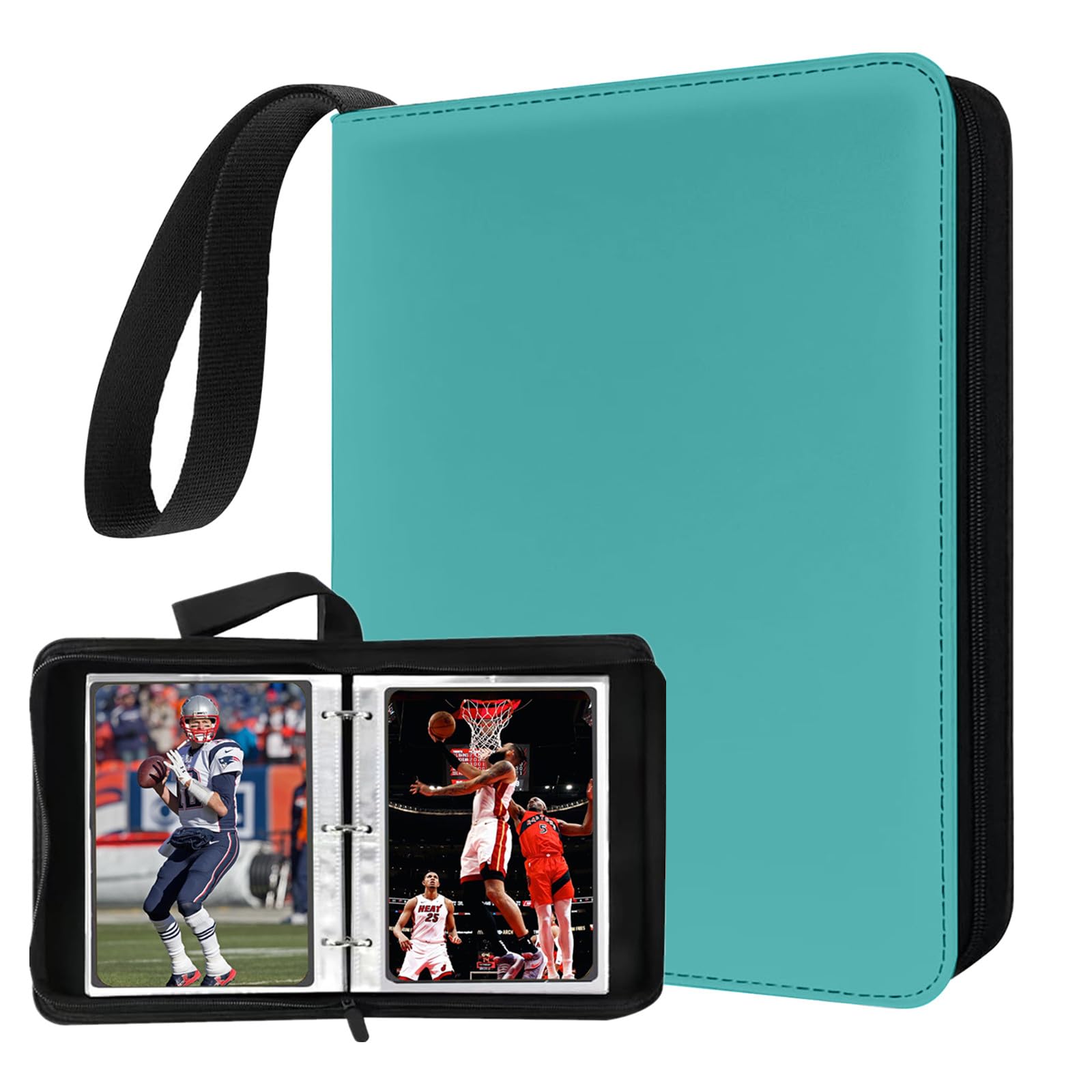 Mini Card Binder  1-Pocket Super Lightweight Zipper Binder Holds 80+ Trading Cards  Small Cards Binder for TCG  MTG  Sports & Game Cards  Portable Gift for Girls & Collectors (Sky blue)