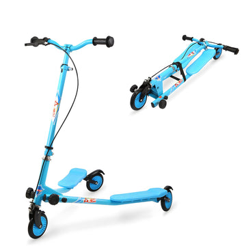 Aodi Kids Swing Scooter, 3 Wheels Drifting Scooter/Wiggle Scooters With Adjustable Height & Foldable For Boys/Girl/Ages 5-12 Years