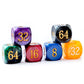 5Pcs Set 30Mm Backgammon Pearl Dice Set - 30Mm (1 3/16'') Large Backgammon Doubling Cube Plus 4Pcs 16Mm Dice(Purple/Black Marble