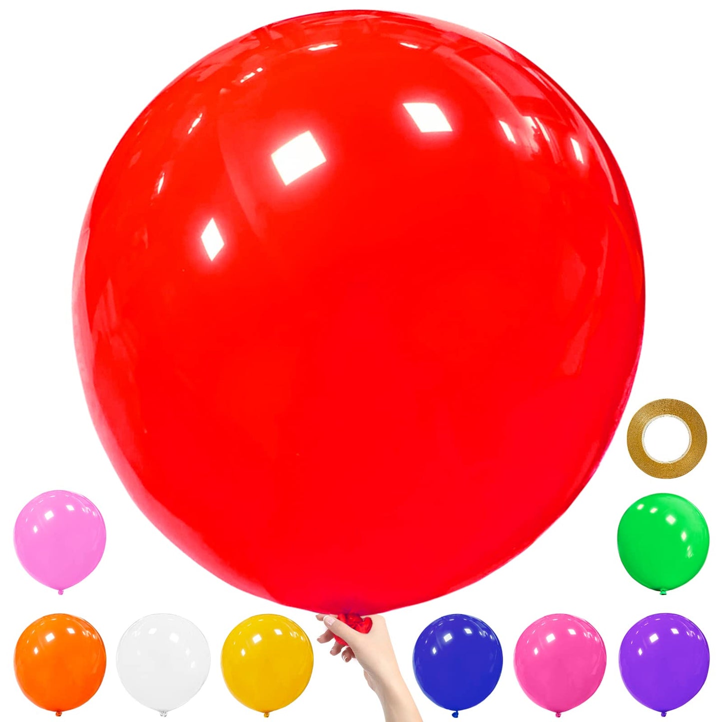 9Pcs Big 36 Inch Balloons, Assroted Giant Balloons, Latex Balloons, Large Balloons For Birthday Wedding Party Decorations.
