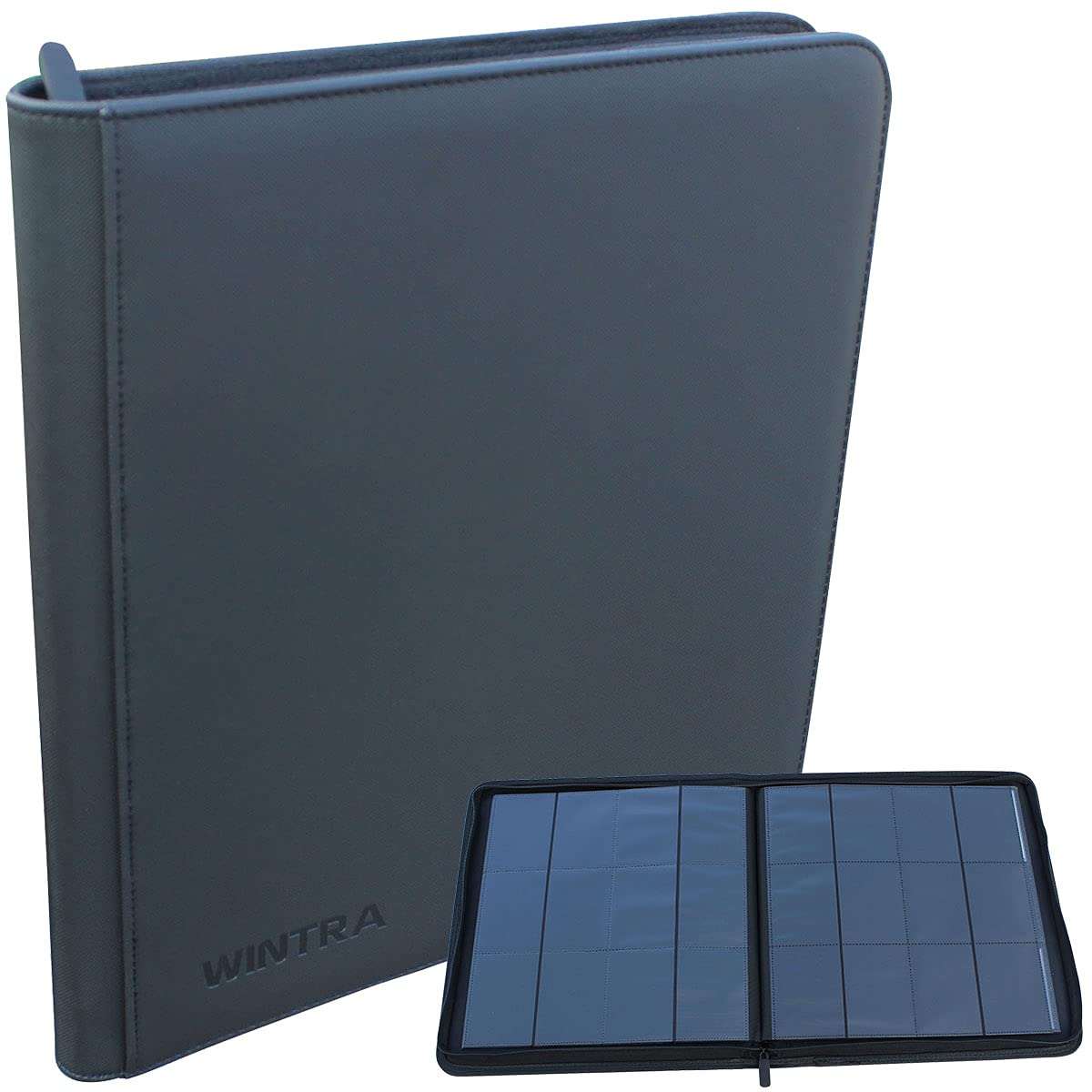 WINTRA 12-Pocket Black Double-Sided Trading Card Album  Side Loading enhanced Card Binder  480 Pockets Binder for Standard Trading and Sports Cards