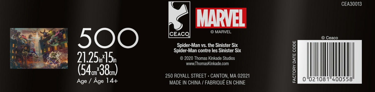 Ceaco 500 Piece Jigsaw Puzzle - Spider-Man vs. The Sinister Six - 21.25 x 15 in - Paper Material - Perfect for Game Nights