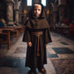 Vzqi Medieval Monk Robe For Kids Renaissance Priest For Boy Halloween Cosplay Costume Cloak S