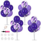 Toniful Purple Balloons Table Decoration Lavender Purple Confetti Table Centerpiece Stand Holder Kit With Sticks Cups Balloon Fo