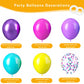 Pink Blue Purple Balloons, 12 Inches Hot Pink Purple Teal Yellow Metallic Balloons Confetti Balloons For Birthday Easter Mermaid