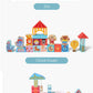 Moderngenic 181Pcs 'Streetscape' Wooden Building Block Set For Toddlers, Jigsaw Puzzle City Map, 11 Buildings (3 Extra Bonus: Circus, Zoo & Construction Site), Preschool Learning Educational Toys
