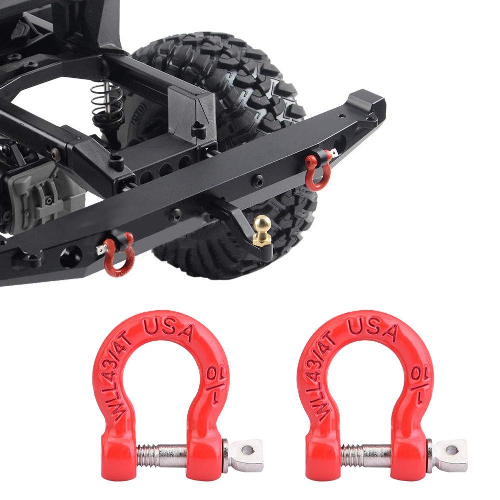 Haosie 8Pcs Rc Car Metal Tow Shackle, Rc Car Trailer Buckle, Rc Winch Accessories For Climbing Crawler Car, Compatible With Scx1