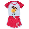 Hecendolame Short Sleeve cute Costume Princess suit Kids Children Girls T-shirt and Shorts Outfit Sets Red to 3-4years