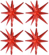 Toniful 4 Pcs 22Inch 4D Huge Red Star Balloons Explosion Star Mylar Foil Balloons For Party Supplies Backdrop Christmas,New Year