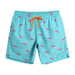 Emosua Men'S Pink Dissolving Swim Trunks - Large, Graphic Print Bird Theme - Party Gift For Bros - 100% Polyester, Mid Rise, Adjustable Drawstring - Machine Wash