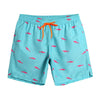 Emosua Men'S Pink Dissolving Swim Trunks - Large, Graphic Print Bird Theme - Party Gift For Bros - 100% Polyester, Mid Rise, Adjustable Drawstring - Machine Wash