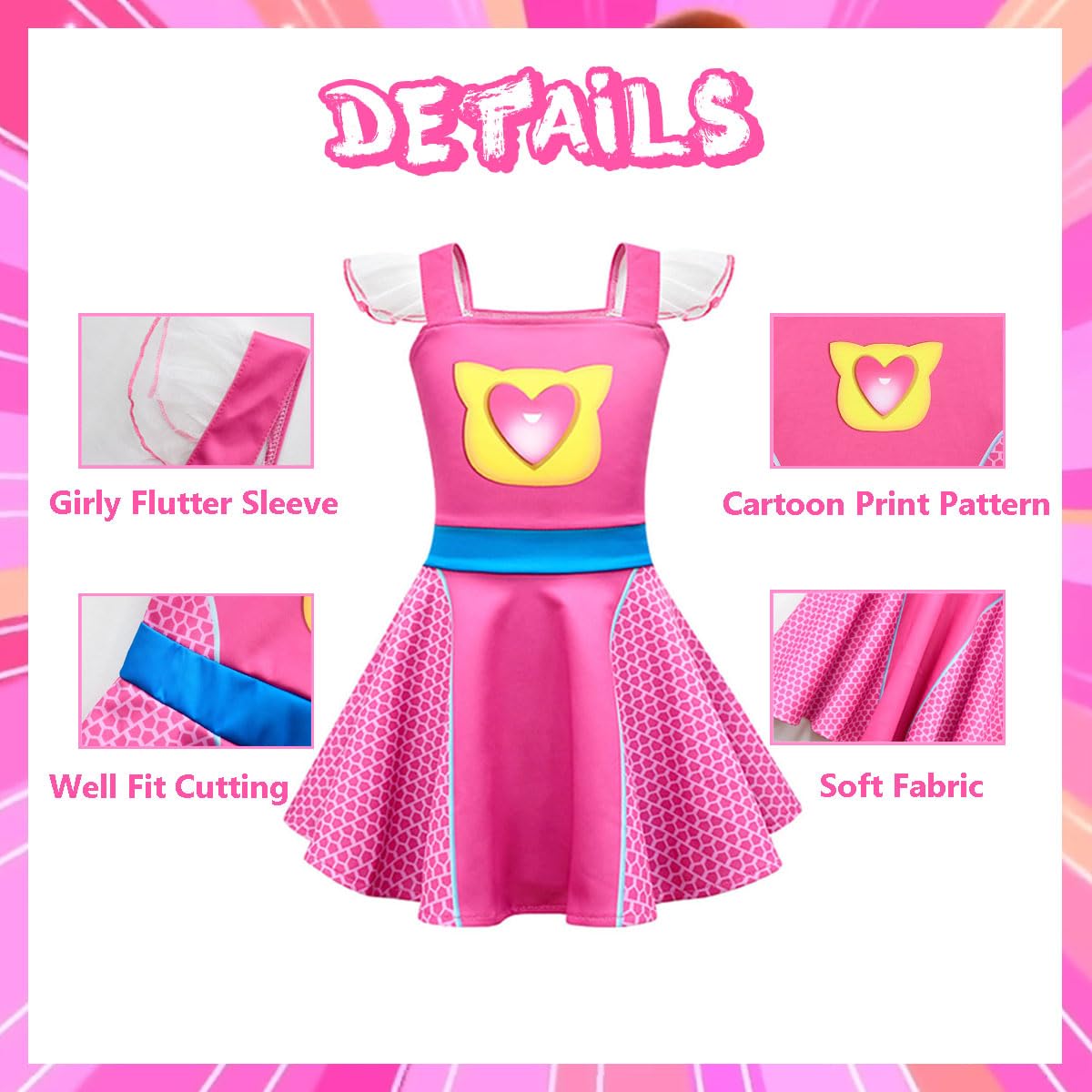 Agribazaar Flutter Sleeve Dress Daily Clothes Party Dresses Summer Skirt Soft Wear Halloween Outfits