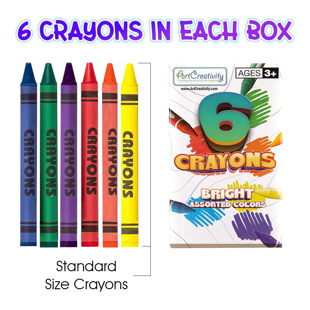 ArtCreativity Crayons Bulk Set - 150 Crayon Packs - 6 Crayons in Each Pack - 900 Total - Crayons for Kids in Red, Orange, Yellow